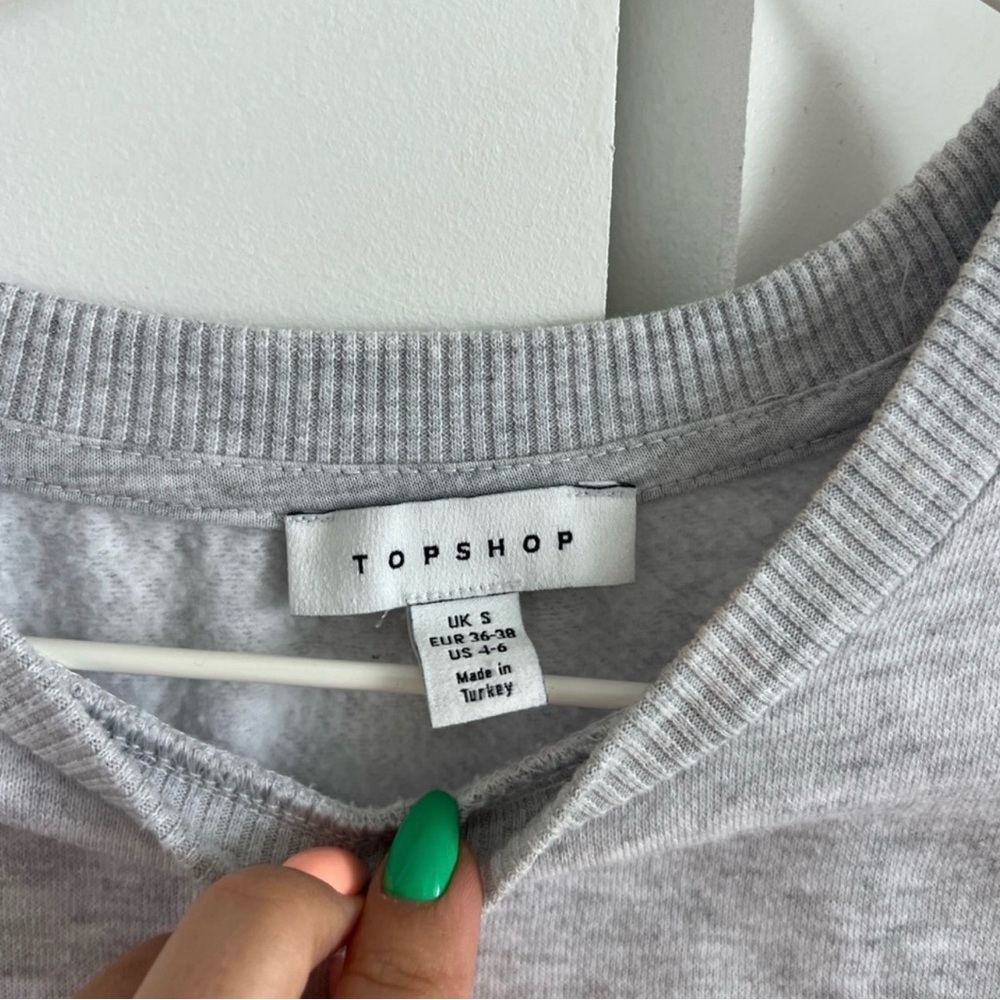 Topshop Light Gray Crewneck Sweatshirt - Picture 9 of 10